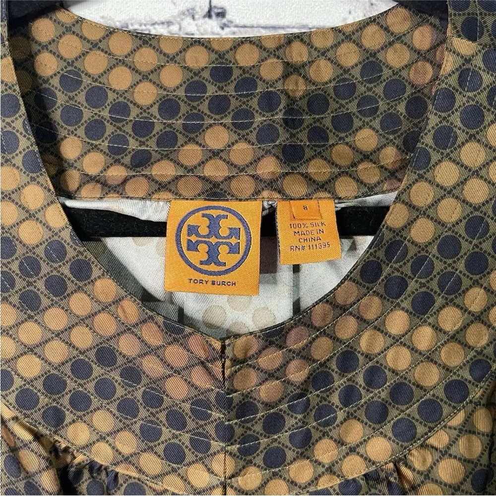 Tory Burch Brown Chevron Sleeveless Blouse
